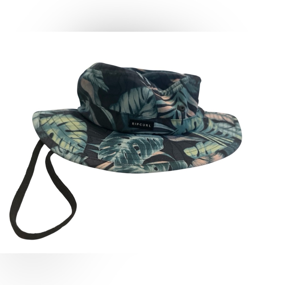 🌴Rip Curl Tropical Blue-Green Bucket Hat with Chin Cord - One Size Fits All